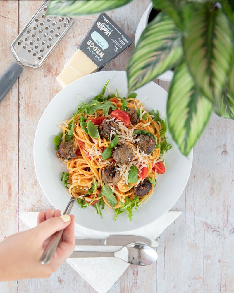 Assiette de boulettes vegan
