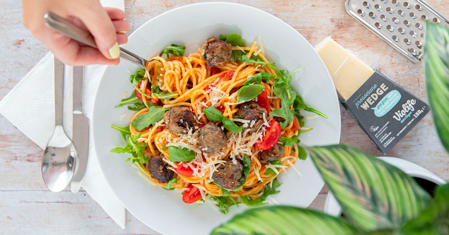 Assiette de boulettes vegan