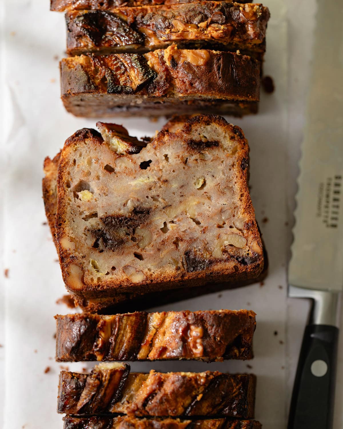Banana bread tranché