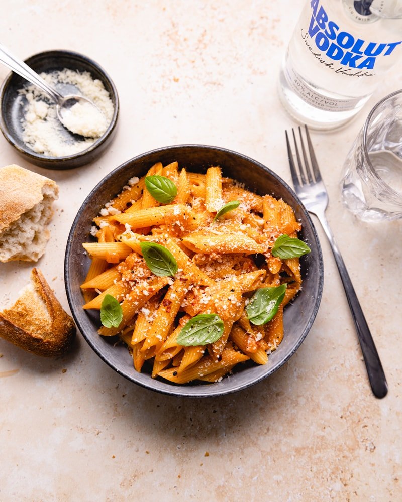 Assiette de penne alla vodka