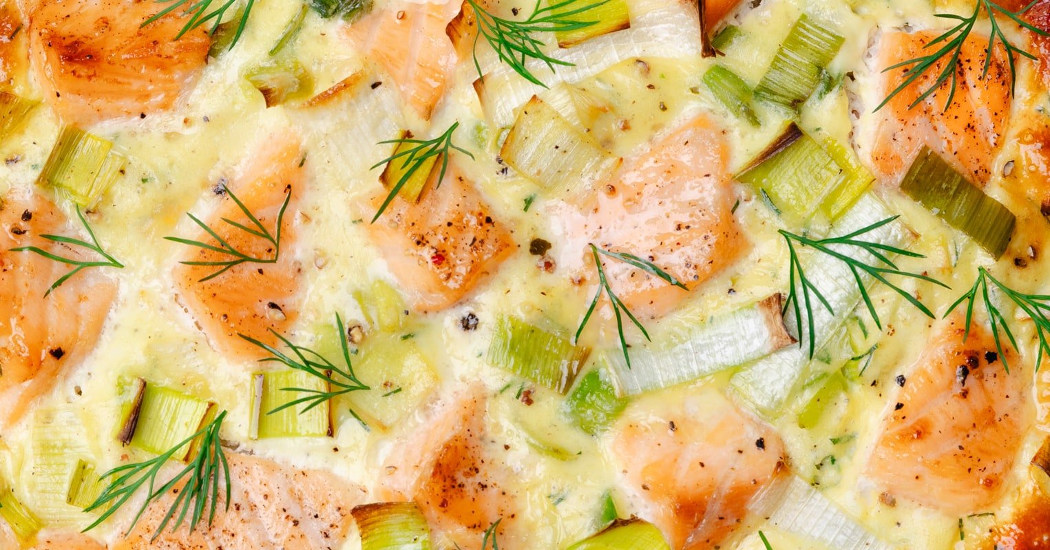 Quiche saumon poireaux faite maison