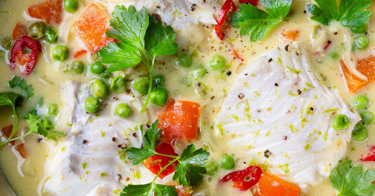 Poêle de curry vert de poisson façon Thaï