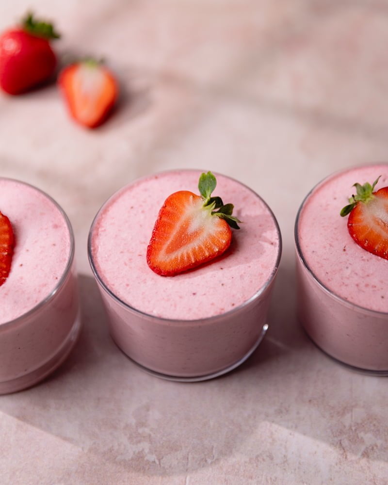 Verrines de mousse aux fraises de grand-mère