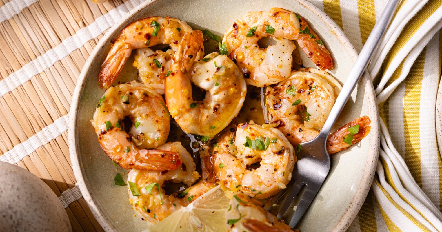 Assiette de scampis à l'ail