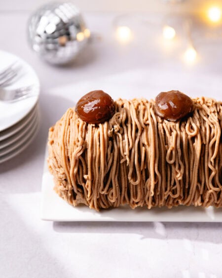 L’irrésistible bûche de Noël aux marrons façon Mont-Blanc !