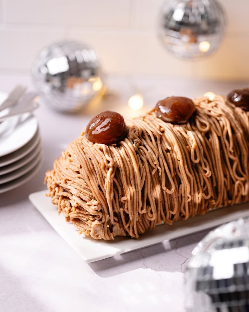 Bûche aux marrons façon Mont-Blanc