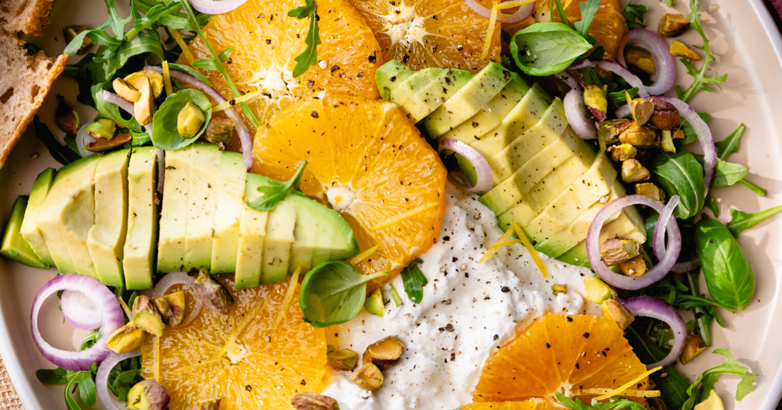 Assiette de salade d'oranges sicilienne revisitée