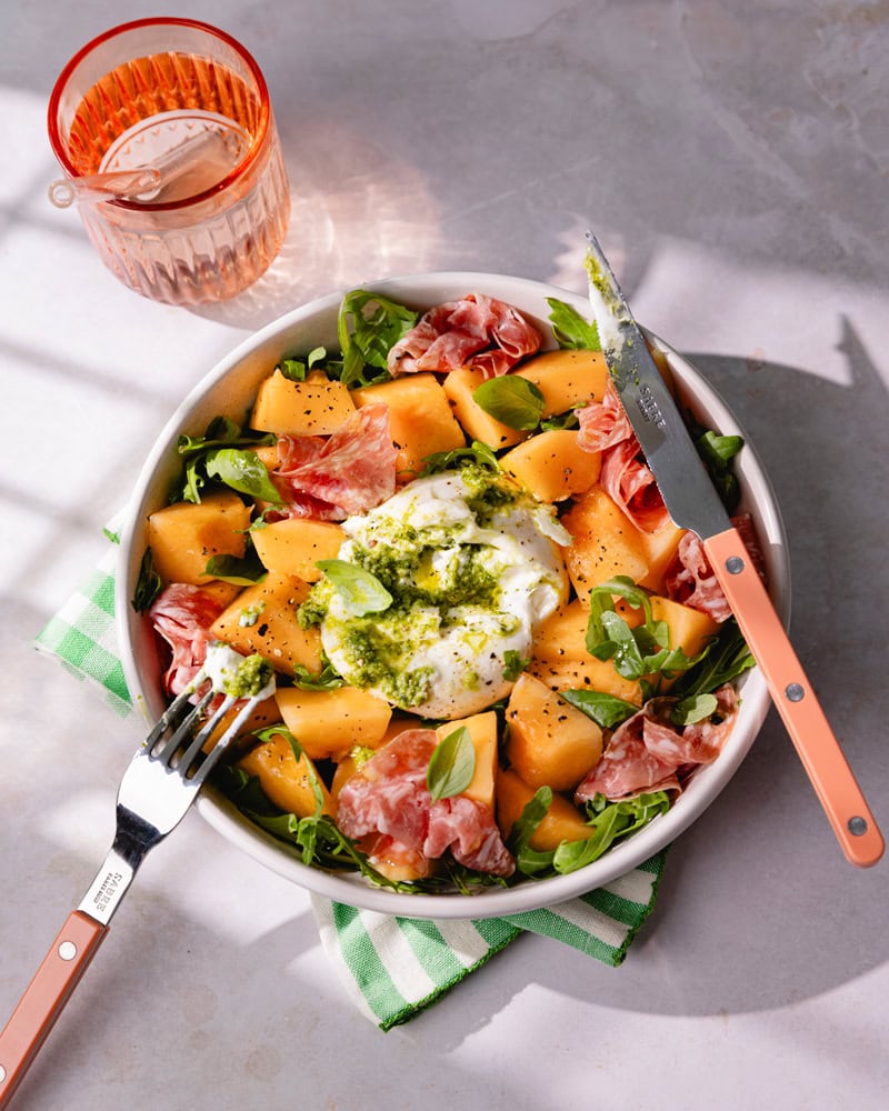 La salade melon et burrata farcie au pesto : le plat frais de l’été ! 3 La salade melon et burrata farcie au pesto