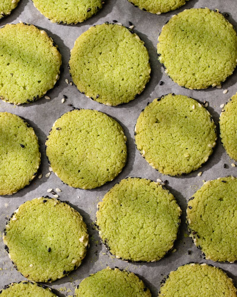 Les sablés au matcha et graines de sésame