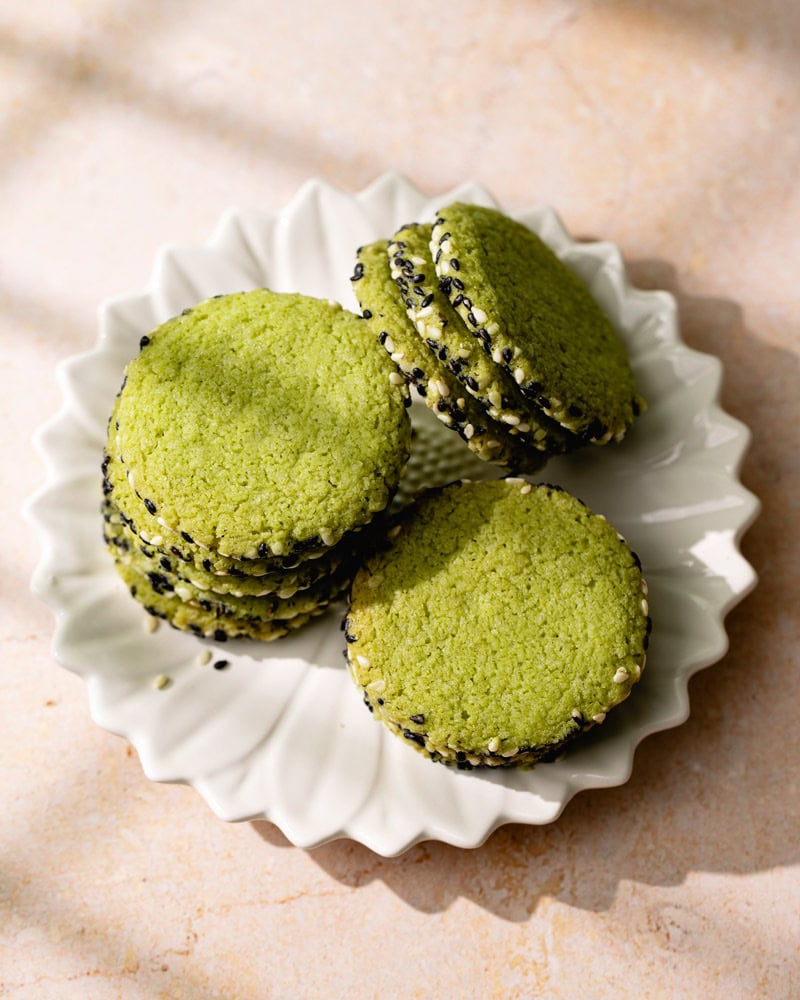 Les sablés au matcha et graines de sésame