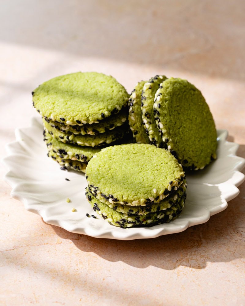 Les sablés au matcha et graines de sésame