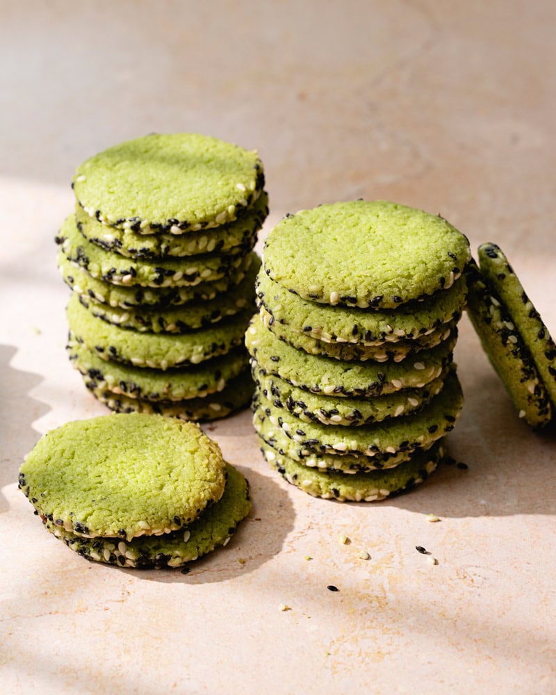 Les sablés au matcha et graines de sésame