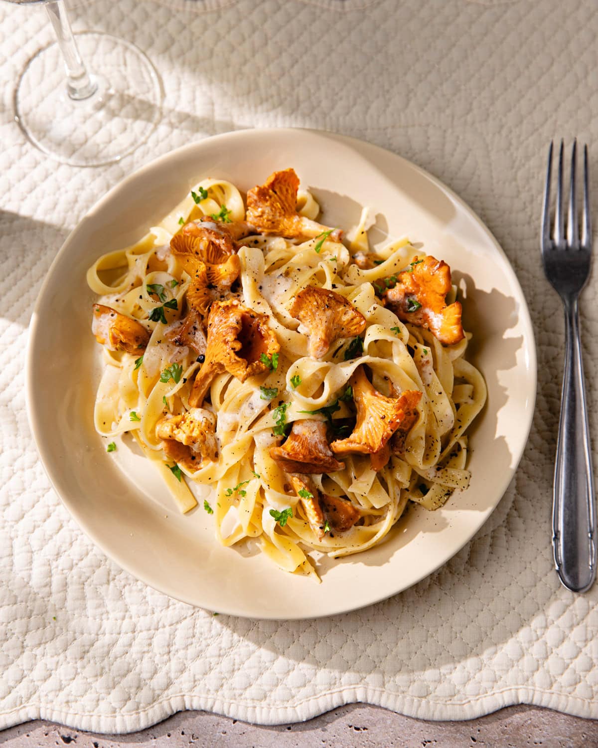 Les tagliatelles aux girolles, l’automne en plein dans l’assiette ! 3 Assiette de pâtes aux girolles