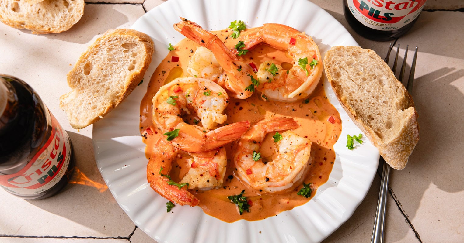 Scampis à la diable, la recette belge piquante qui met le feu ! 5 Assiette de scampis à la diable