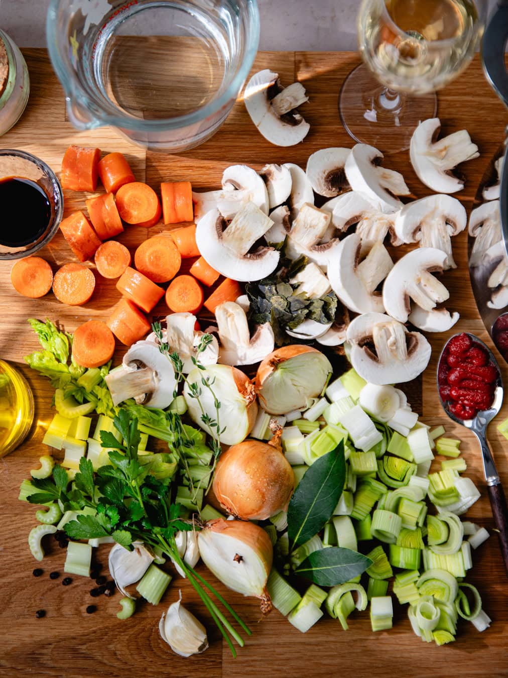 Les ingrédients du bouillon végétal maison