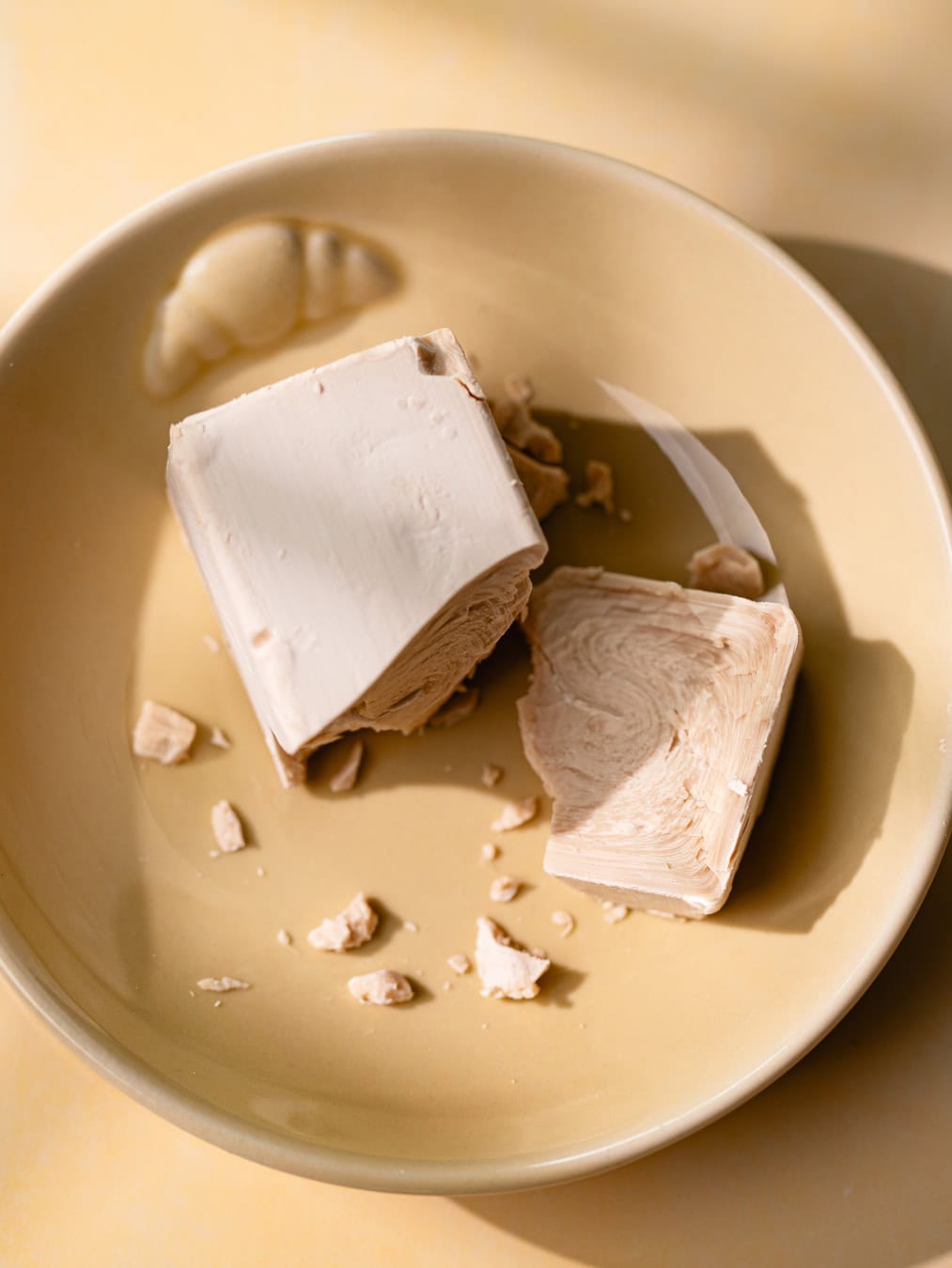 Cube de levure fraîche du boulanger