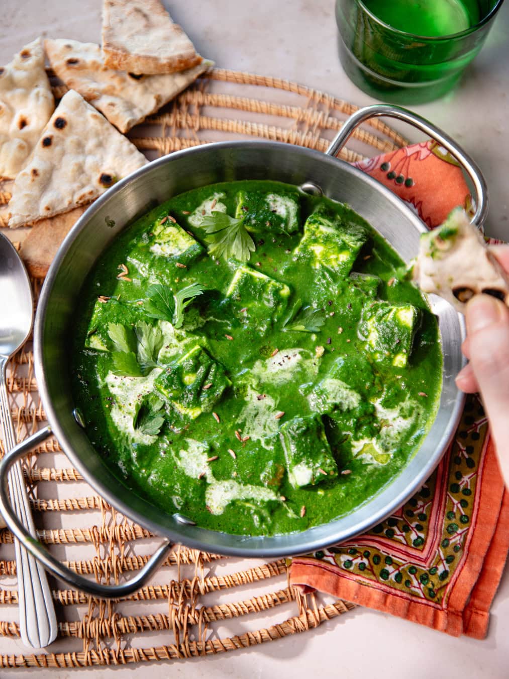Plat de palak paneer maison