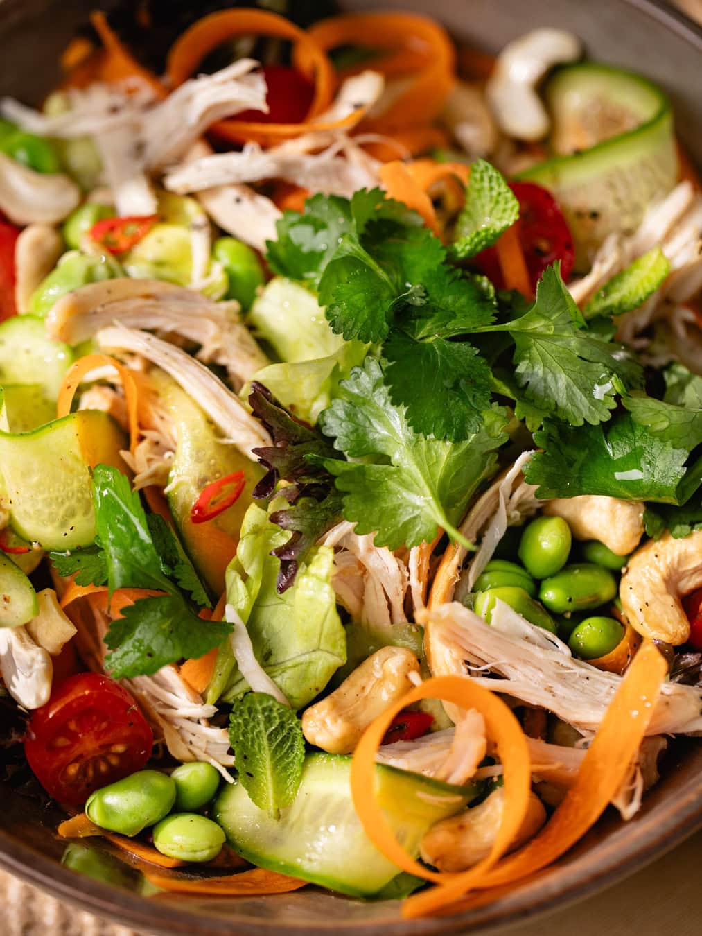 La salade à la thaïlandaise au poulet