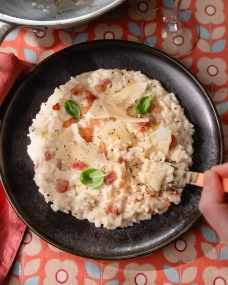 Le meilleur risotto carbonara maison (et sa sauce parfaite) !